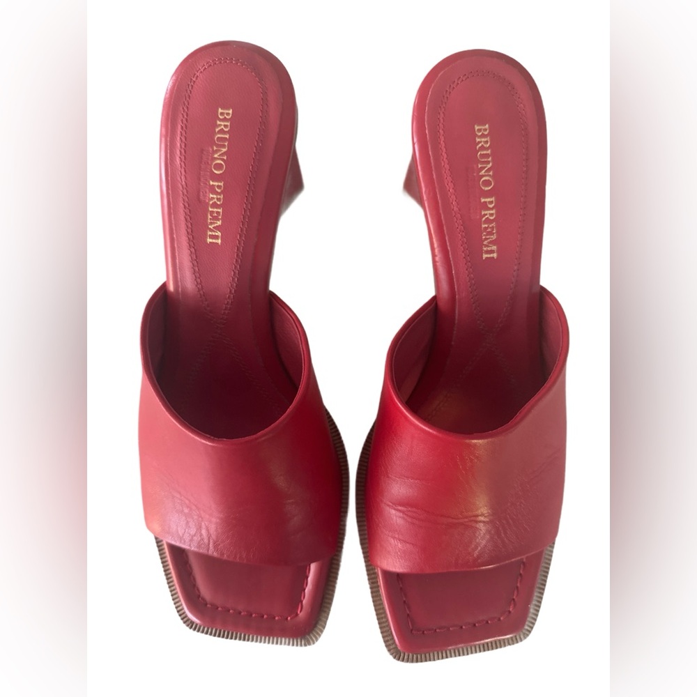 Bruno Premi 37/194 | Square Toe Heeled Slide Sandals | Size 6.5
